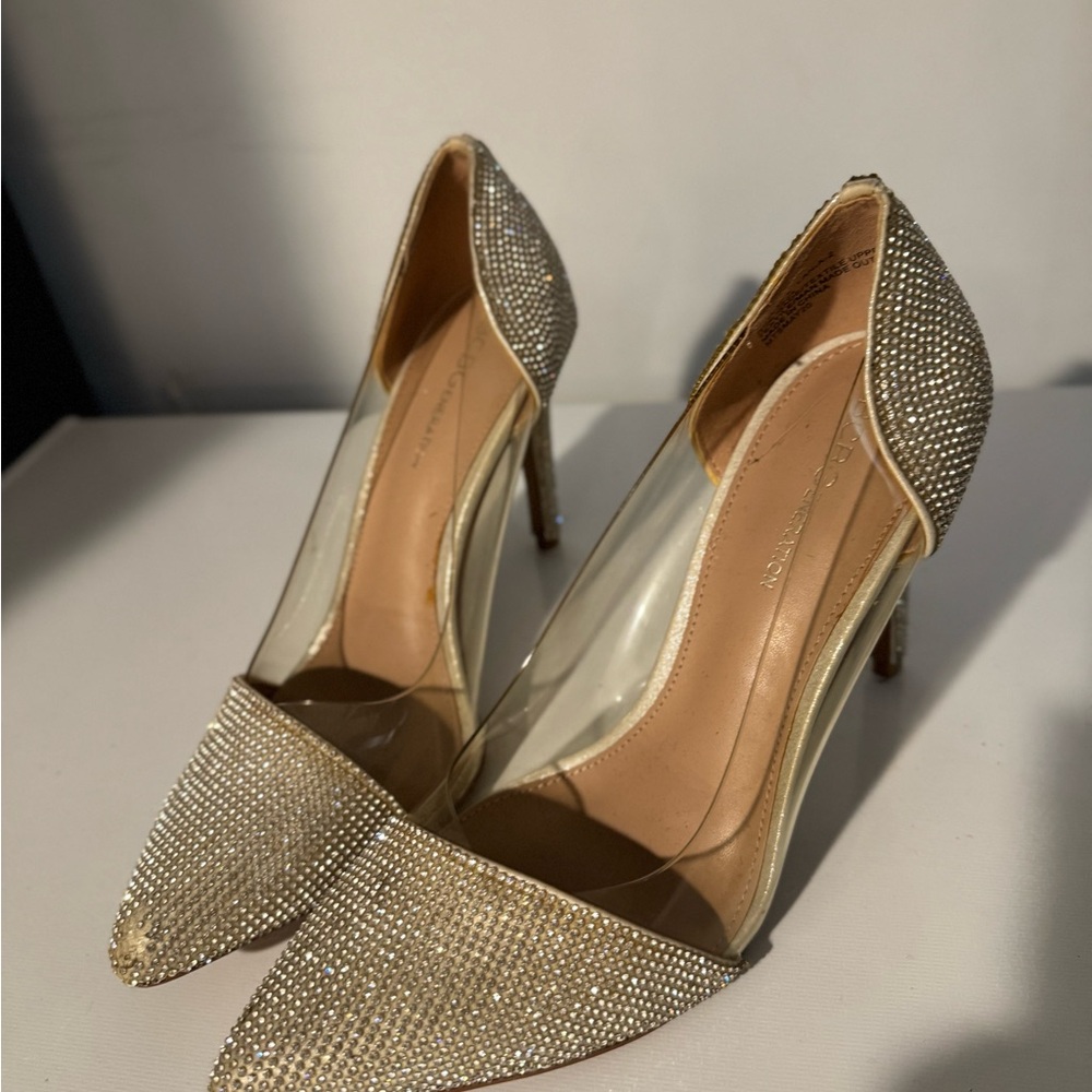 Bcbgeneration Gold Rhinestone Heels - image 1